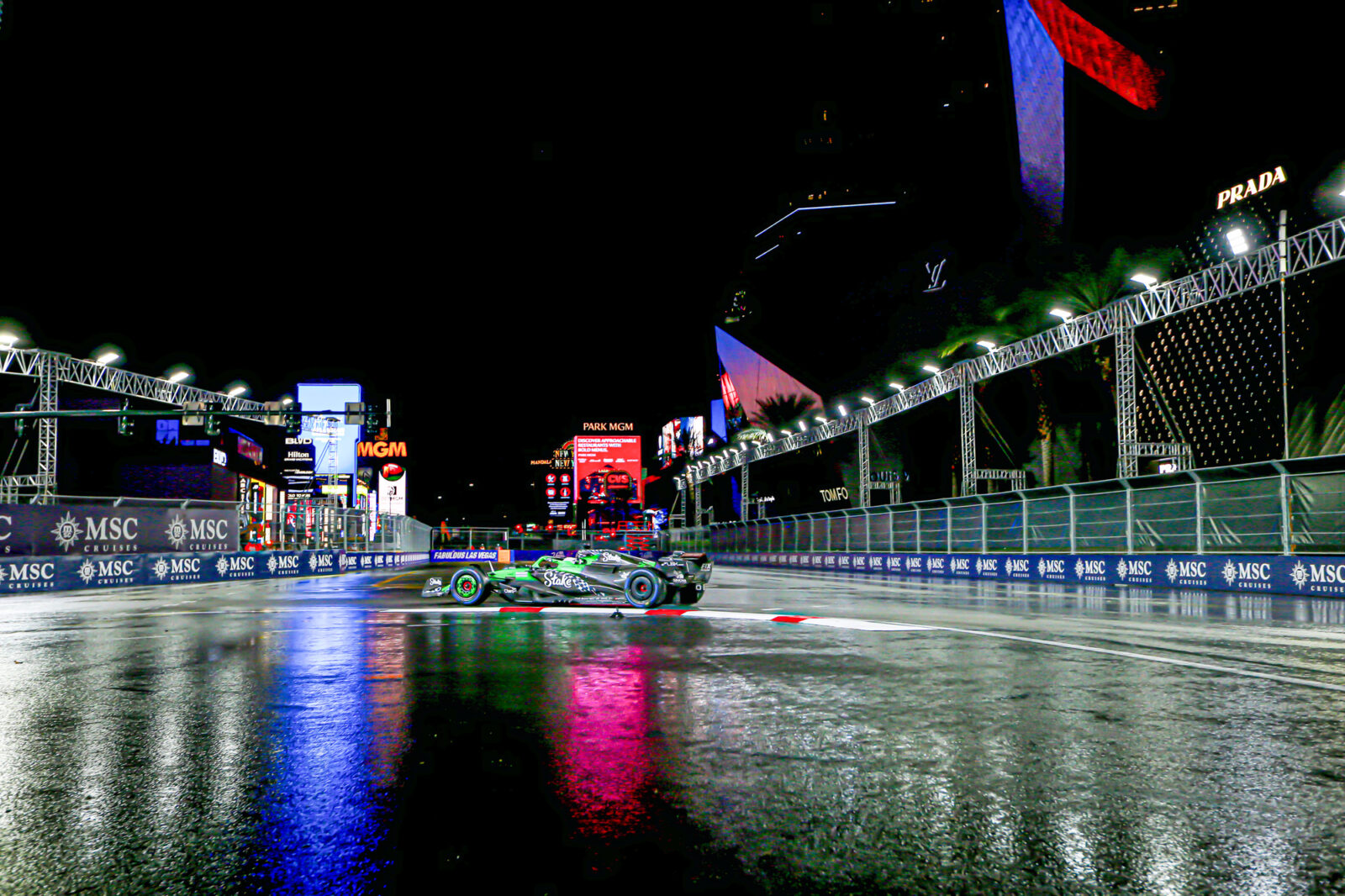 Het iconische Las Vegas Street Circuit tijdens de Las Vegas Grand Prix