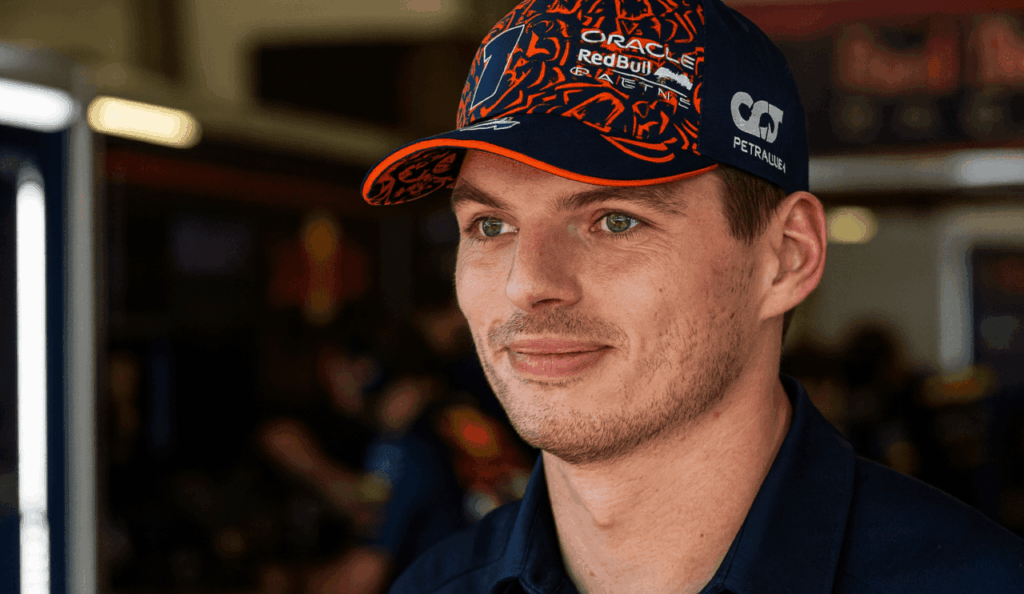 Max Verstappen in Red Bull Pitbox