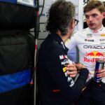 Max Verstappen en Laurent Mekies