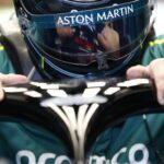 Lance Stroll, Aston Martin F1 Team, settles into the car