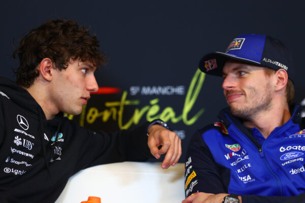 Kimi Antonelli en Max Verstappen